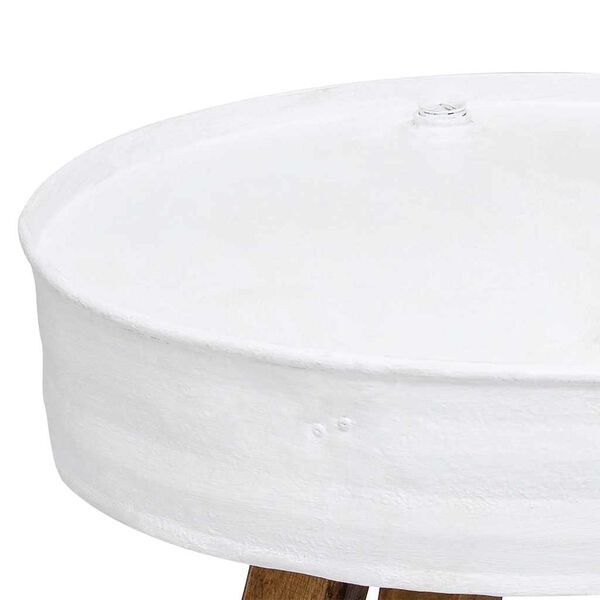 vidaXL Table basse Bois de récupération massif 60x45 cm Blanc