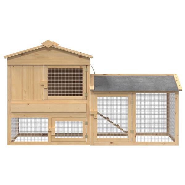 vidaXL Poulailler 2 pcs Marron Bois de pin massif