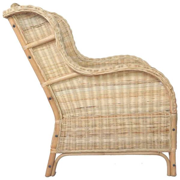 vidaXL Canap&eacute; avec coussin Rotin naturel et lin