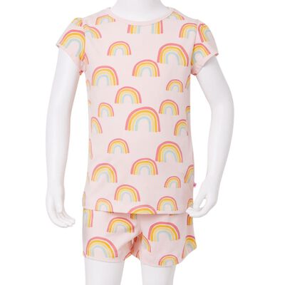Pyjamas à manches courtes pour enfants rose pâle 92