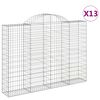 vidaXL Paniers à gabions arqués 13 pcs 200x30x140/160 cm Fer galvanisé