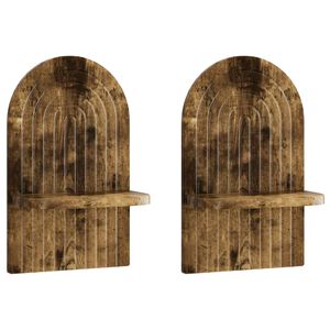 vidaXL &Eacute;tag&egrave;re Murale 2 pc Ch&ecirc;ne fum&eacute; 23 x 13,5 x 37,5 cm