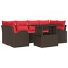 vidaXL Ensemble de canap&eacute; de jardin 7 pc Marron polyrotin