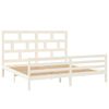 vidaXL Cadre de lit sans matelas blanc bois massif 200x200 cm