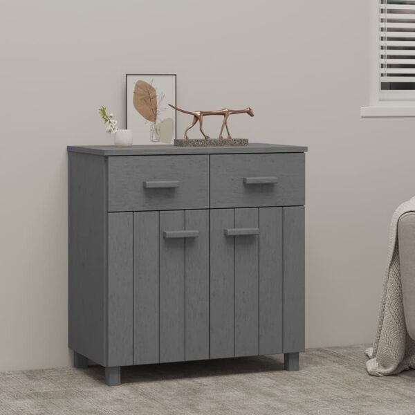 vidaXL Buffet HAMAR Gris foncé 79x40x80 cm Bois massif de pin