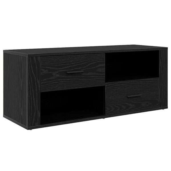 vidaXL Meuble TV Ch&ecirc;ne noir 100 x 35 x 40 cm Bois d'ing&eacute;nierie