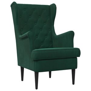vidaXL Fauteuil Vert fonc&eacute; Velours