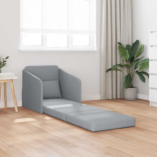 vidaXL Canap&eacute;-Lit 60cm Gris clair tissu