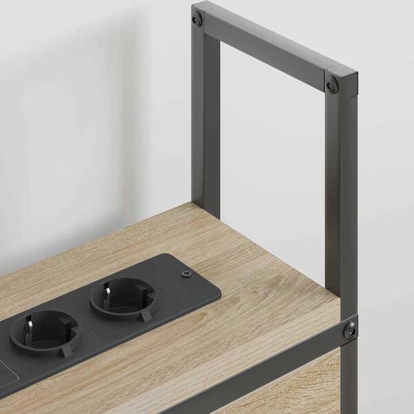 vidaXL Headboard de Rangement avec Station de Charge Ch&ecirc;ne sonoma