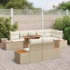 vidaXL Ensemble de canap&eacute; de jardin 9 pcs Beige Poly rotin