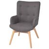 vidaXL Fauteuil avec repose-pied gris tissu