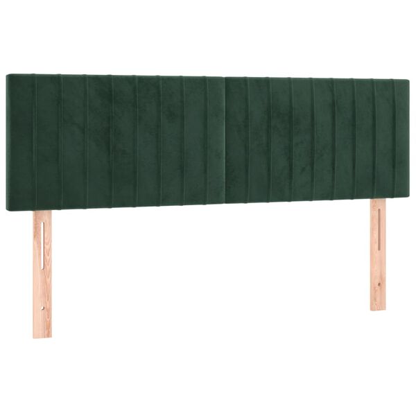 vidaXL T&ecirc;te de lit &agrave; LED Vert fonc&eacute; 144x5x78/88 cm Velours