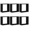 vidaXL &Eacute;tag&egrave;res murales cubiques 6 pcs ch&ecirc;ne noir 30x15x30 cm
