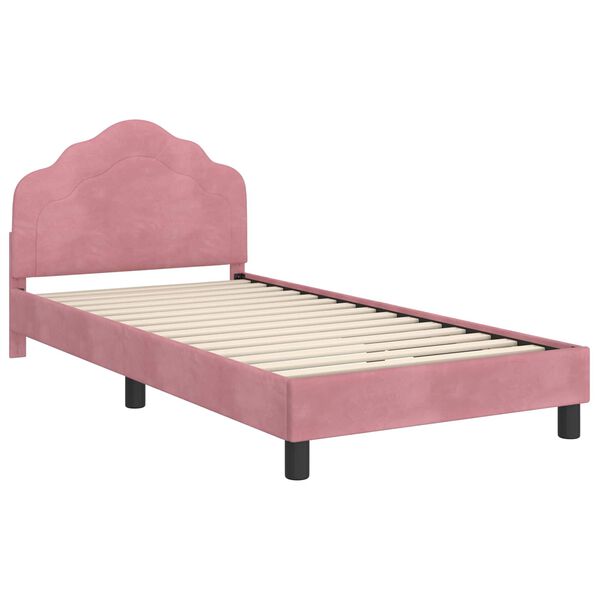 vidaXL Cadre de lit pour enfants avec tête de lit Rose 80 x 200 cm