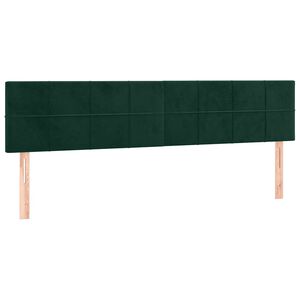 vidaXL T&ecirc;tes de lit 2 pcs Vert fonc&eacute; 80x5x78/88 cm Velours