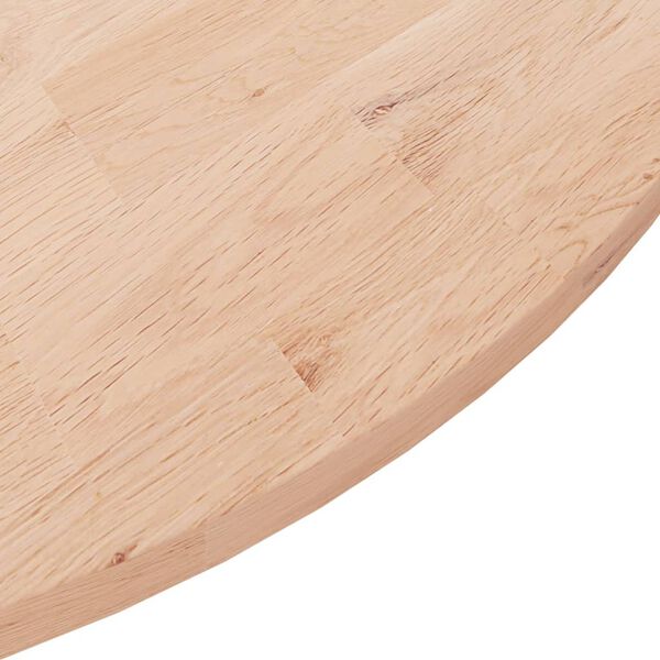 vidaXL Dessus de table rond &Oslash;90x1,5 cm Bois de ch&ecirc;ne massif non trait&eacute;