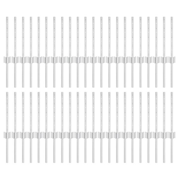 vidaXL Poteaux de clôture 44 pcs Argent 80 cm Acier