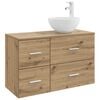 vidaXL Ensemble de mobilier de salle de bain 2 pcs Ch&ecirc;ne artisanal