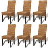 vidaXL Chaises &agrave; manger lot de 6 bois solide de manguier et abaca