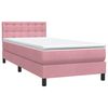 vidaXL Sommier &agrave; lattes de lit avec matelas rose 100x210 cm velours