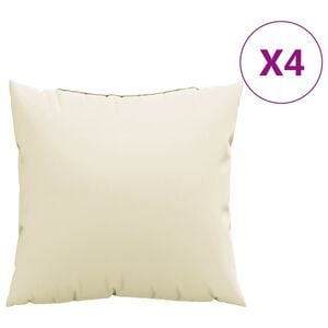 vidaXL Coussins de canap&eacute; lot de 4 cr&egrave;me 40x40 cm tissu