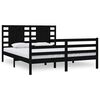 vidaXL Cadre de lit sans matelas noir 200x200 cm bois massif de pin