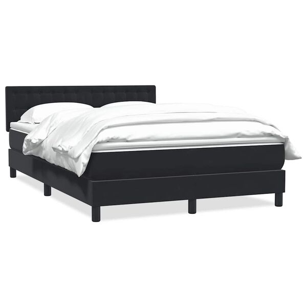 vidaXL Sommier &agrave; lattes de lit avec matelas noir 160x220 cm velours