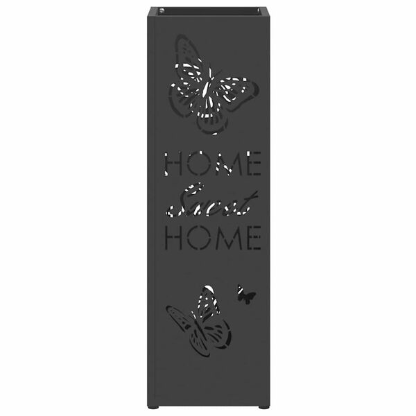 vidaXL Porte-parapluie Noir 15,5 x 15,5 x 49 cm Métal