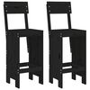 vidaXL Ensemble de bar de jardin 3 pcs noir bois de pin massif
