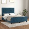 vidaXL Cadre de lit sans matelas bleu fonc&eacute; 140x200 cm velours