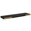 vidaXL &Eacute;tag&egrave;re murale flottante 2 pcs Noir brillant 90x23,5x3,8 cm MDF