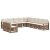 vidaXL Ensemble de canap&eacute; de jardin 11 pcs Beige polyrotin