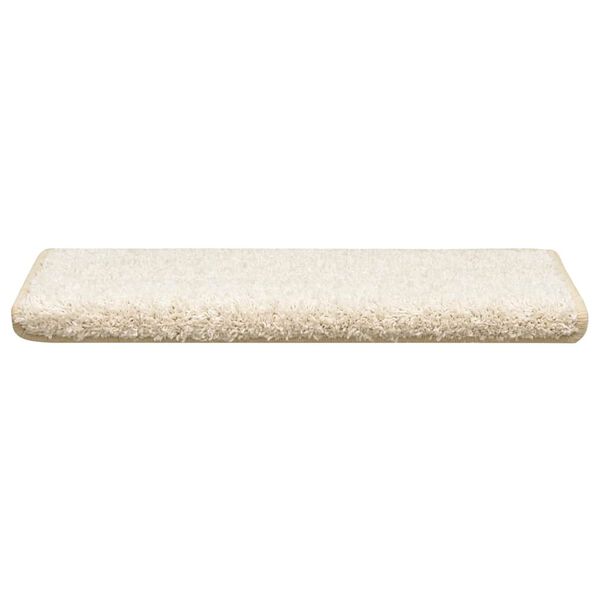 vidaXL Tapis d'escalier 30 pi&egrave;ces 65 x 21 x 4 cm Blanc Bord rectangulaire