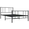 vidaXL Cadre de lit m&eacute;tal sans matelas et pied de lit noir 100x200 cm