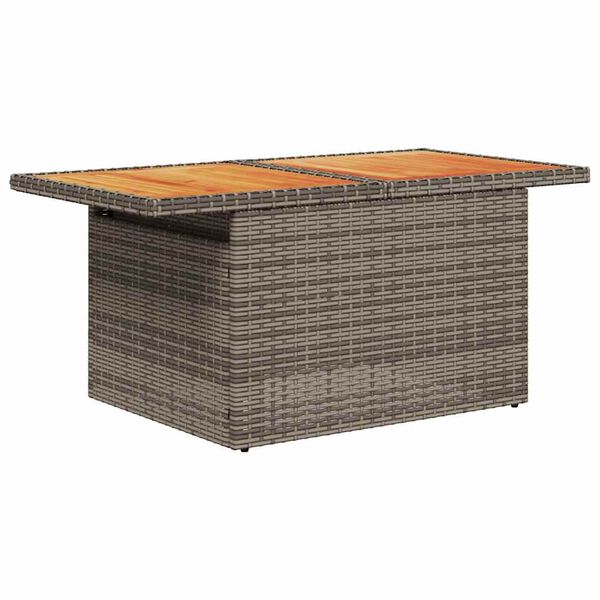 vidaXL Salon de jardin avec coussins 8 pcs gris r&eacute;sine tress&eacute;e acacia