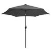 vidaXL Parasol de jardin et lumi&egrave;res LED m&acirc;t en aluminium anthracite