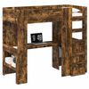 vidaXL Cadre de lit superpos&eacute; avec bureau Ch&ecirc;ne fum&eacute; 90 x 190 cm