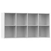 vidaXL Bibliothèque/Buffet Blanc brillant 66x30x130 cm Bois ingénierie