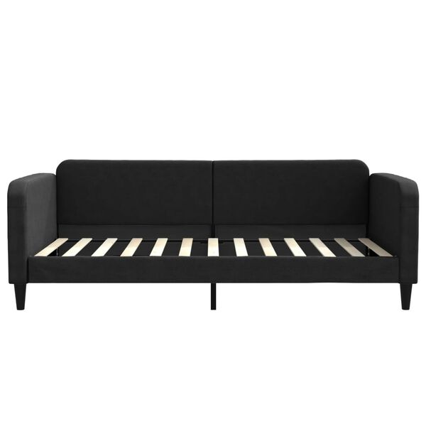 vidaXL Lit de jour avec matelas noir 100x200 cm tissu