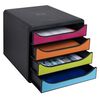 Exacompta Set de tiroirs de bureau Big-Box Harlequin avec 4 tiroirs