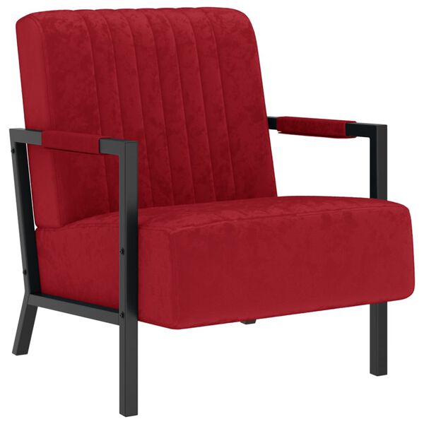 vidaXL Fauteuil rouge bordeaux velours