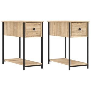 vidaXL Tables de chevet 2 pcs ch&ecirc;ne sonoma 30x60x60 cm bois ing&eacute;nierie