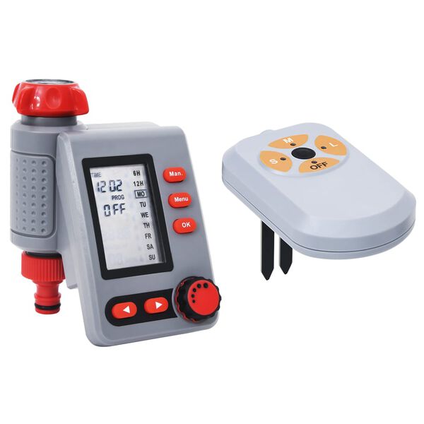 vidaXL Minuterie d'arrosage numérique à sortie et capteur d'humidité