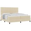 vidaXL Lit &agrave; ressorts avec t&ecirc;te de lit Cr&egrave;me 200 x 200 cm tissu