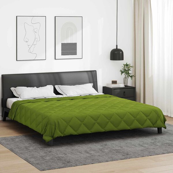 vidaXL Duvet complet toute l'ann&eacute;e Vert 220 x 200 cm Microfibre