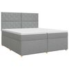 vidaXL Lit boxspring avec matelas Gris clair 200 x 200 cm Tissu