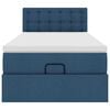 vidaXL Cadre de lit ottoman avec matelas bleu 90x190 cm tissu