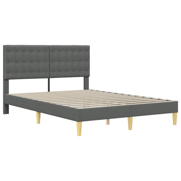 vidaXL Cadre de lit avec matelas Gris fonc&eacute; 120 x 190 cm tissu
