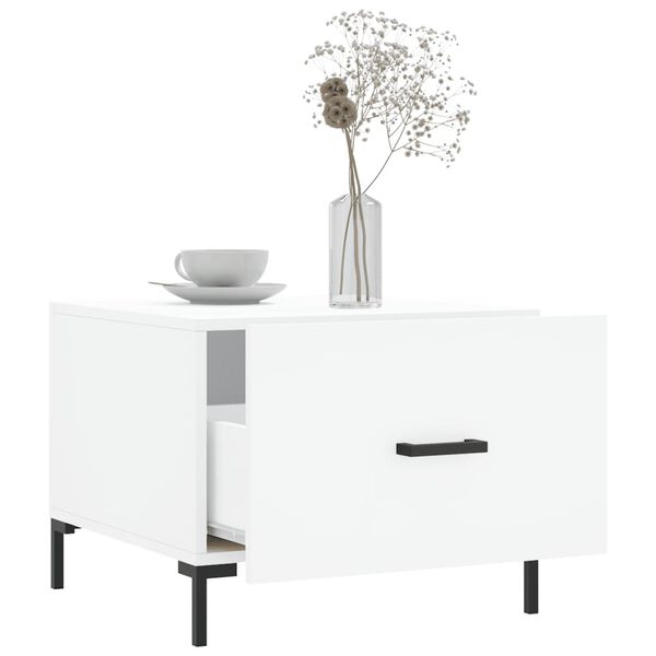 vidaXL Tables basses 2 pcs blanc 50x50x40 cm bois d'ingénierie