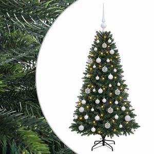 vidaXL Arbre de No&euml;l Artificiel avec Boule 120 cm 150 LED Blanc chaud
